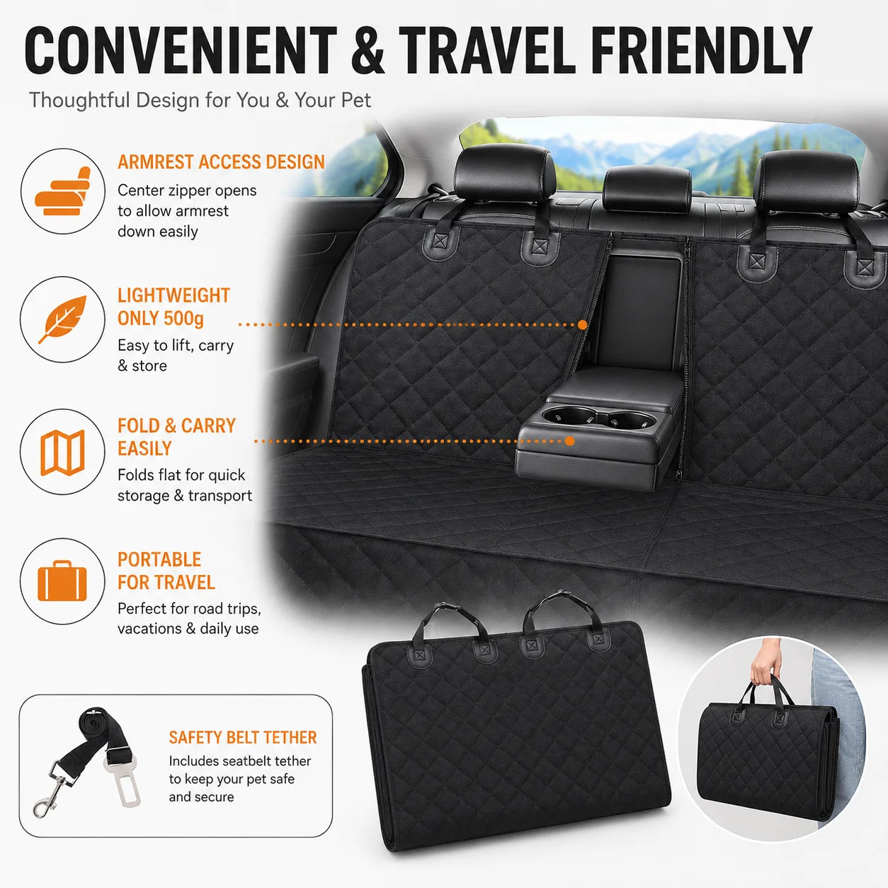 Trundil Waterproof Dog Bench Seat Cover — Fiber