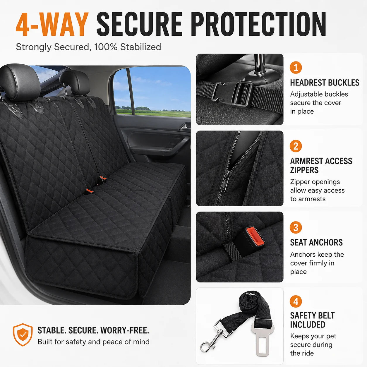 Trundil Waterproof Dog Bench Seat Cover — Fiber