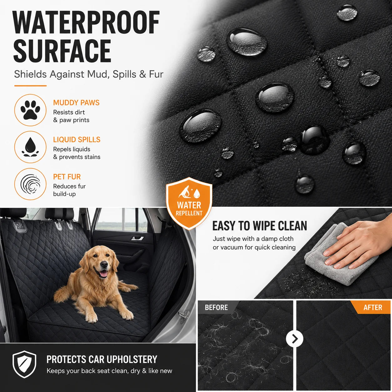 Trundil Waterproof Dog Bench Seat Cover — Fiber
